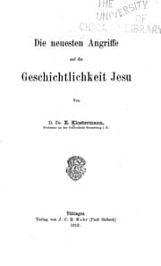 Tapa de Die neuesten Angriffe auf die Geschichtlichkeit Jesu