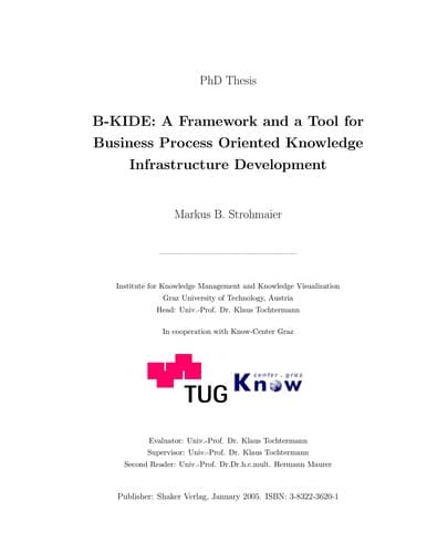 Tapa de B-KIDE: a framework and a tool for business process oriented knowledge infrastructure development