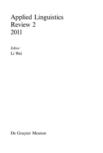 Tapa de Applied linguistics review