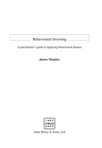 Tapa de Behavioural investing