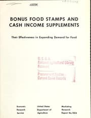 Tapa de Bonus food stamps and cash income supplements