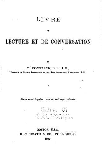 Tapa de Livre de lecture et de conversation