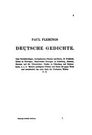 Tapa de Paul Flemings Deutsche Gedichte