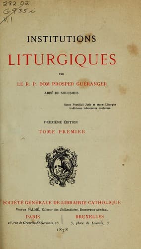 Tapa de Institutions liturgiques