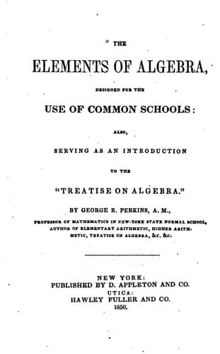 Tapa de The Elements of Algebra ..