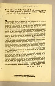 Tapa de Unos miembros de la Sociedad de Artesanos contestan cuatro palabras al anónimo titulado---"Refutacion al aviso importantisimo &."