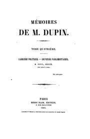 Tapa de Mémoires de M. Dupin
