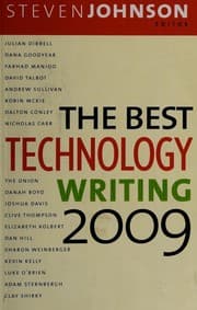 Tapa de The best of technology writing, 2009
