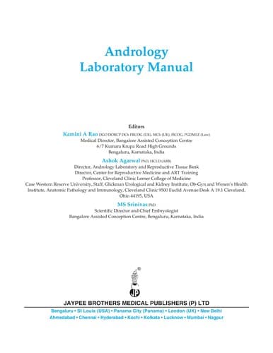 Tapa de Andrology laboratory manual