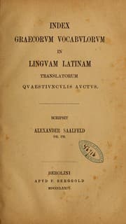 Tapa de Index graecorvm vocabvlorvm in lingvam latinam translatorum qvaestivncvlis avctvs