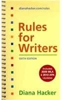 Tapa de Rules for Writers 6e with 2009 MLA and 2010 APA Updates & Writer's Help