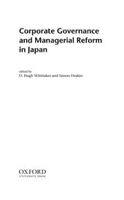 Tapa de Corporate governance and managerial reform in Japan