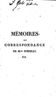 Tapa de Mémoires et correspondance de madame d’Épinay