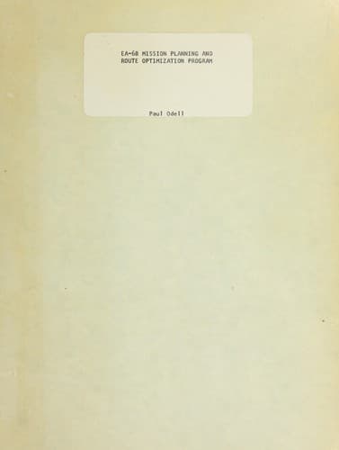 Tapa de EA-6B mission planning and route optimization program