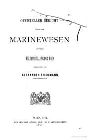 Tapa de Officieller Bericht über das Marinewesen auf der Weltausstellung 1873 Wien