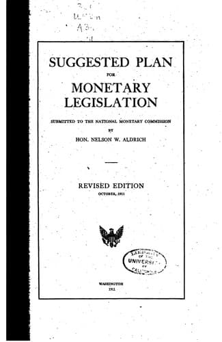 Tapa de Suggested plan for monetary legislation