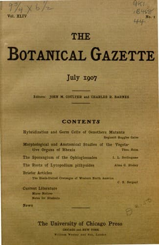 Tapa de Botanical gazette