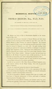 Tapa de Memorial sketch of Thomas Bridges, Esq