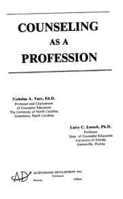 Tapa de Counseling as a profession