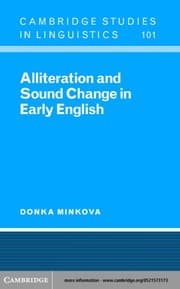 Tapa de ALLITERATION AND SOUND CHANGE IN EARLY ENGLISH