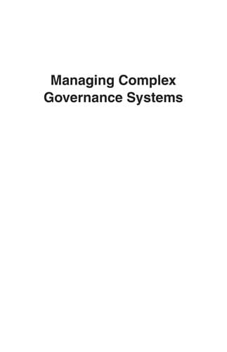 Tapa de Managing complex governance systems