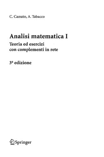 Tapa de Analisi matematica I