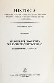 Tapa de Studien zur römischen Wirtschaftsgesetzgebung