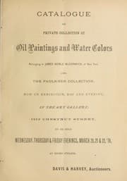 Tapa de Catalogue of private collection of oil paintings and water colors belonging to James Noble McCormick of New York, also the Faulkner collection