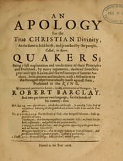Tapa de An apology for the true Christian divinity, as the same is held forth, and preached by the people, called, in scorn, Quakers