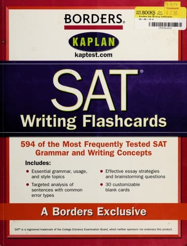 Tapa de Borders SAT Writing Flashcards