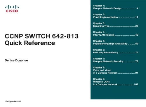 Tapa de CCNP SWITCH 642-813 quick reference