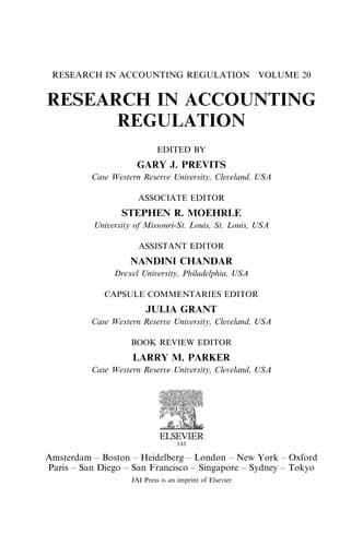 Tapa de Research in accounting regulation