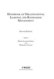 Tapa de Handbook of organizational learning and knowledge management