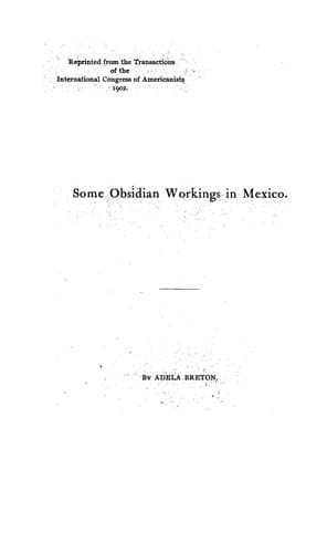 Tapa de Some obsidian workings in Mexico
