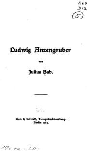 Tapa de Ludwig Anzengruber