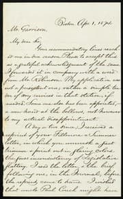 Tapa de [Letter to] Mr. Garrison, My dear Sir