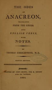 Tapa de The odes of Anacreon