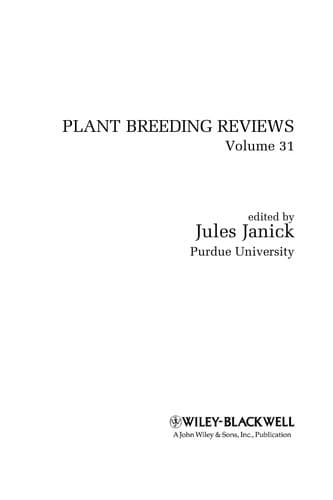 Tapa de Plant breeding reviews