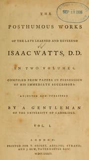 Tapa de Posthumous works of the late Learned and Reverend Isaac Watts, D.D.