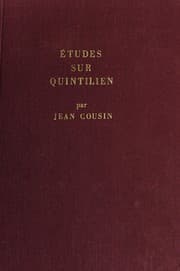 Tapa de Études sur Quintilien