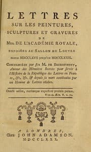 Tapa de Lettres sur les peintures, sculptures et gravures de mrs. de l'Académie royale