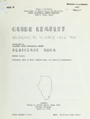 Tapa de Guide leaflet, geological science field trip, Rosiclare area