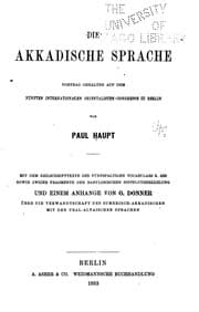Tapa de Die akkadische Sprache: Vortrag gehalten auf dem fünften Internationalen Orientalisten-congresse ..