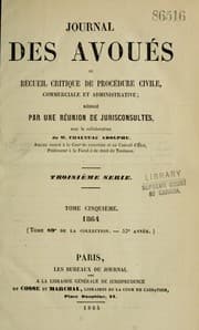 Tapa de Journal des avoués