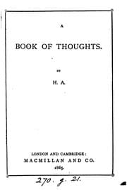 Tapa de a book of thoughts