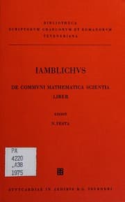 Tapa de Iamblichi De communi mathematica scientia liber