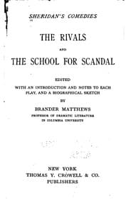 Tapa de Sheridan's Comedies: The Rivals and The School for Scandal