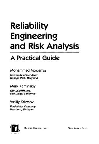 Tapa de Reliability Engineering and Risk Analysis