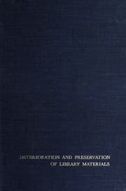 Tapa de Deterioration and preservation of library materials