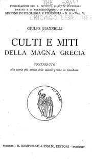 Tapa de Culti e miti della Magna Grecia